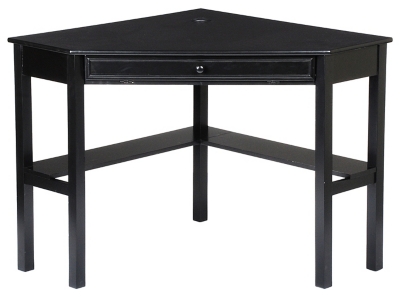 Corner Computer Desk, Black, large