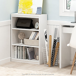 Furinno Gruen 3-Tier Bookcase with Adjustable Shelves, , rollover