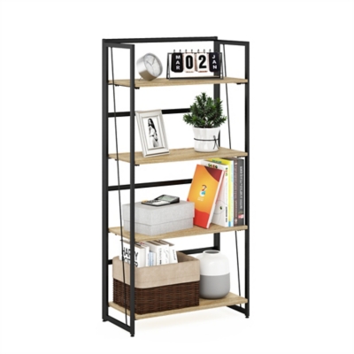 Furinno Riau No Tool Metal Frame Bookcase, , rollover