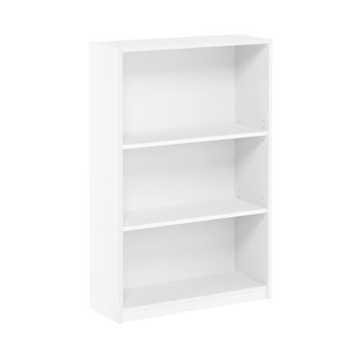 Black FURINNO JAYA Simple Home 3-Tier Adjustable Shelf Bookcase 