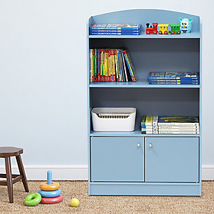 Furinno Lova Bookshelf with Storage Cabinet great addition to any home or office. This stylish cube unit features 1 row of book storage, 2 open shelves and 1 closed cabinet. You will have plenty of space to display collectibles or store books. Fill it with favorite reads for a harmonious home library, or set it in the den to show off framed family photos. Easy-clean laminate construction. All the products are produced and packed 100% in Malaysia. Please follow the care instruction that comes in the package for details. Pictures are for illustration purpose. All decor items are not included in this offer.1 row of book storage, 2 open shelves and 1 closed cabinet | Construction material: carb particleboard | Assembly required | Dimensions: 24.57(w) x 9.45(d) x 38.58(h) | Color: light blue