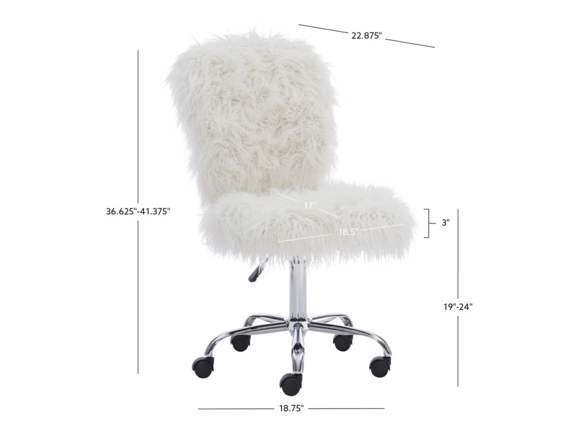 Faux Fur Armless Office Chair Ashley