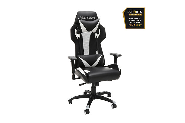 The RESPAWN® 205, in White, may seem like one of the most intense gaming chairs available but rest assured that it’s all cool when you sit down, thanks to its mesh back. By improving air circulation and airflow, the RSP-205 will keep you cool and collect in any intense situation. With ergonomically minded features like 130-degree tilt and 2D armrests, you can adjust this gaming chair to fit your needs. Tilt and lift controls are located beneath the seat, left and right respectively. The bonded leather seat offers support and comfort and holds up to 275 lb. The adjustable head and lumbar pillows let you control location for convenience. With 25 years of ergonomic workplace furniture experience, RESPAWN builds gaming furniture that is both durable and comfortable. An award-nominated brand, RESPAWN is committed to your satisfaction and covers this desk with our RESPAWN Limited Warranty. Online games can get intense, so arm yourself with this useful ergonomic gaming chair.GAMIFIED SEATING: A racecar-style gaming chair that provides luxury and comfort, whether it's used for intense gaming sessions and climbing to the top of the leaderboards or long work days. | ERGONOMIC COMFORT: This ergonomic chair has a steel tube frame design encased in molded foam which allows for highly-contoured support and an open back seat structure that allows for additional heat control. The adjustable headrest and lumbar support pillows deliver comfort that lasts. | 4D ADJUSTABILITY: Find your optimal position by raising or lowering your chair, tweaking the height of your armrests and reclining between 90 - 130 degrees with a 3 position tilt lock. Full 360 degrees of swivel rotation enable dynamic movement. | PROFESSIONAL GRADE: Stay cool and in control. A reinforced mesh backing increases airflow to regulate body temperature and enable lightweight support. Use as a gamer chair or an office chair. Includes 275 pound weight capacity. | WE'VE GOT YOUR BACK: An award-nominated brand, RESPAWN is committed to your satisfaction and covers this video game chair with the RESPAWN Limited Warranty and dedicated, year-round representative support. | RESPAWN Limited Warranty