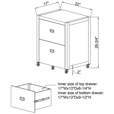 Linon Paige Rolling File Cabinet | Ashley