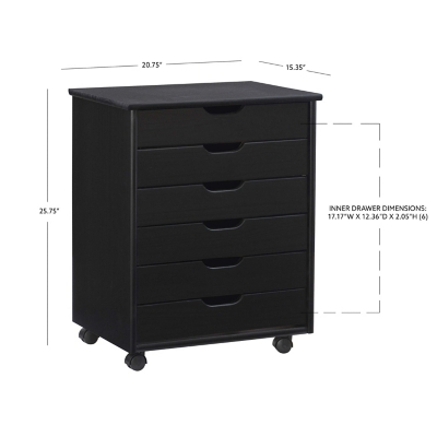 Makeup Storage Cabinet by Naomi Home-Color:Black,Size:7 Drawer, Size: 7 Drawer/Black