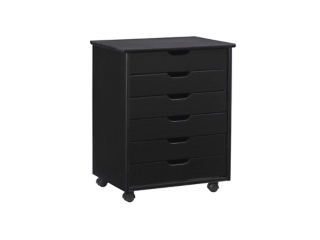 Linon Boyd 6-Drawer Wide Rolling Storage Cart