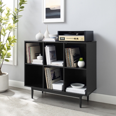 Crosley Liam 6-cube Bookcase, Black, rollover