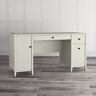 OFM Quarters and Craft High-Tide Collection Home Office 57" Computer Desk, with Drawers, in Weathered White, , rollover