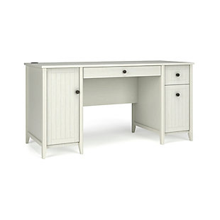 OFM Quarters and Craft High-Tide Collection Home Office 57" Computer Desk, with Drawers, in Weathered White, , large