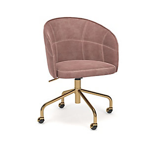 OFM Quarters and Craft Velvet Upholstered Task Chair, Office Chair, in Rose, Rose, large
