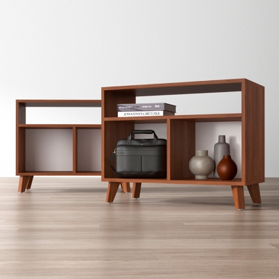 HON BASYX Modern Cube Storage Credenza, Light Walnut, rollover