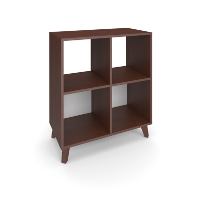 HON BASYX 36" Modern Cube Bookcase, Walnut, large