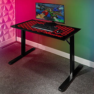 X Rocker LED Spectrum Glasstop Gaming Desk, , rollover