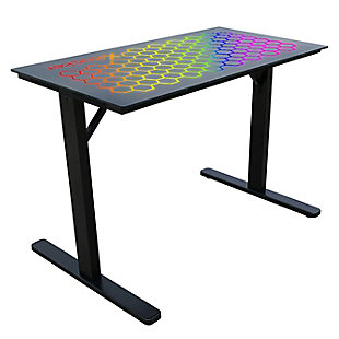 X Rocker LED Spectrum Glasstop Gaming Desk, , large