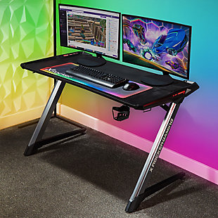 X Rocker Lynx LED Gaming Desk with XL Mousepad, , rollover