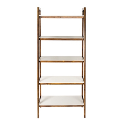 Madison Park Parker Bookshelf, Off White/Pecan, large