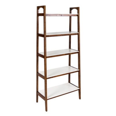 Madison Park Parker Bookshelf, Off White/Pecan, large