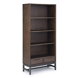 Simpli Home Banting 66" Wooden Industrial Bookcase, , large