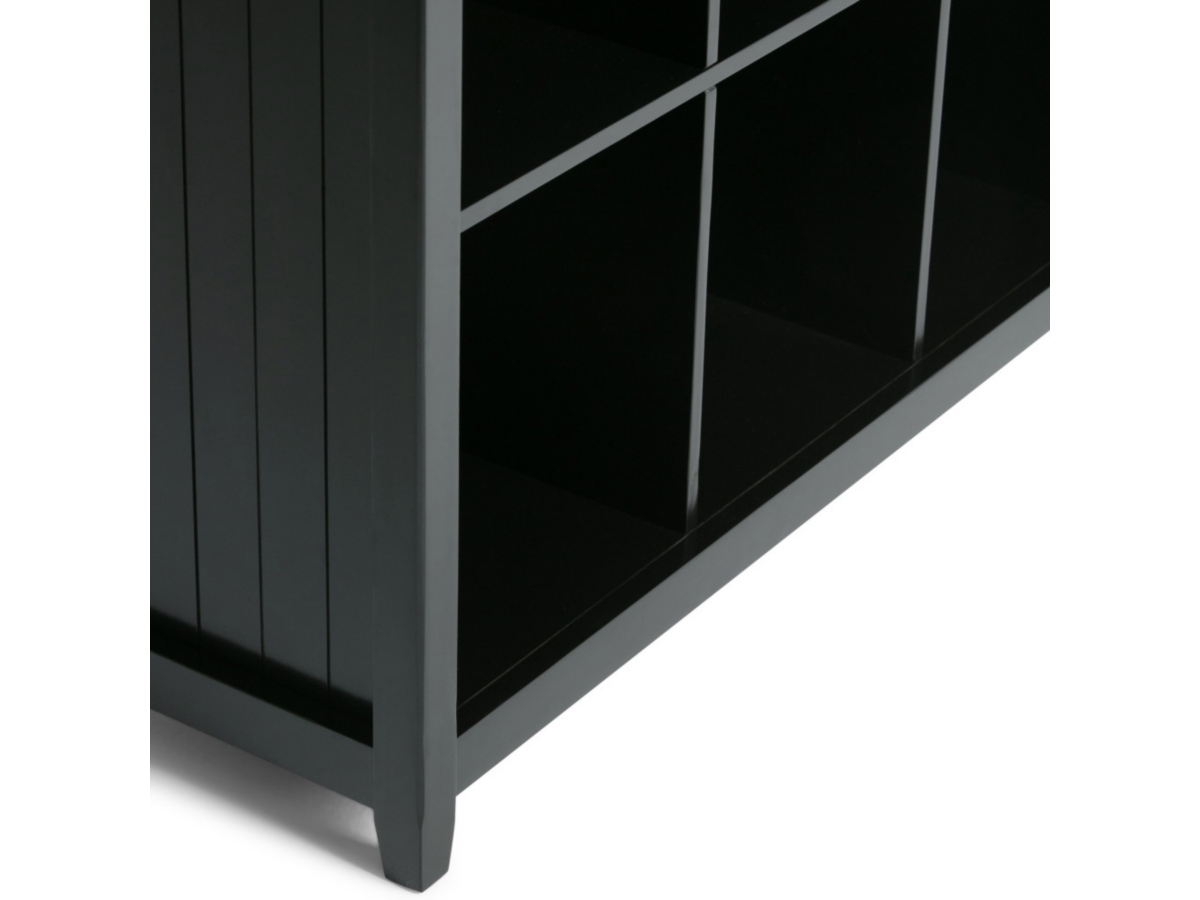 Simpli Home Acadian Wooden Rustic 9-Cube Bookcase, Black, large