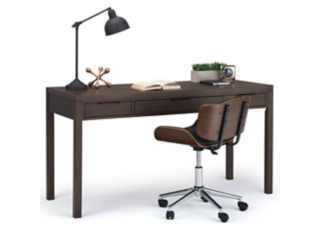Hollander SOLID WOOD Contemporary 60 inch Wide Desk in Warm Walnut Brown