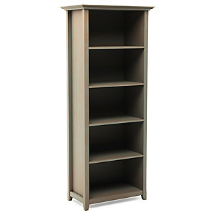 Simpli Home Amherst 70" 5-Shelf Bookcase, Gray, large