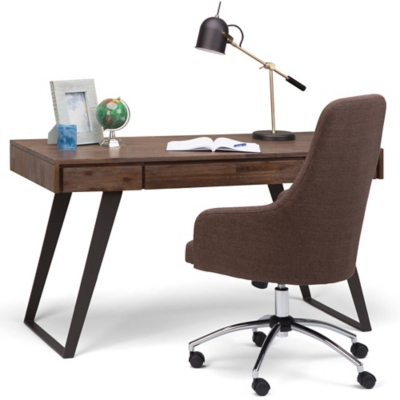 Simpli Home Lowry Industrial 54" Desk, Brown, rollover