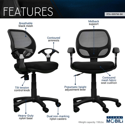 Student Mesh Task Office Chair - Techni Mobili