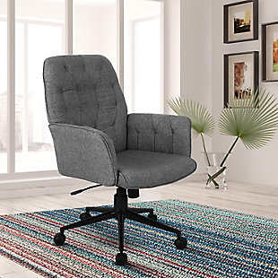 Techni Mobili Modern Tufted Office Chair with Arms, , rollover