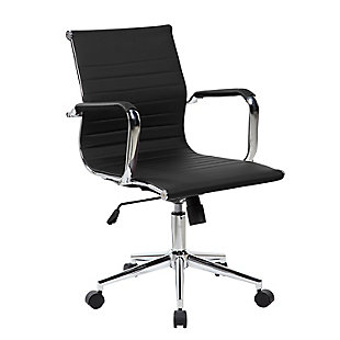 Techni Mobili Modern Medium Back Executive Office Chair, Black, large