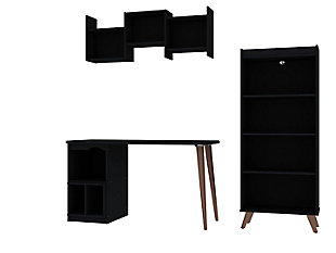 Hampton 3-Piece Extra Storage Home Office Set, Black, large