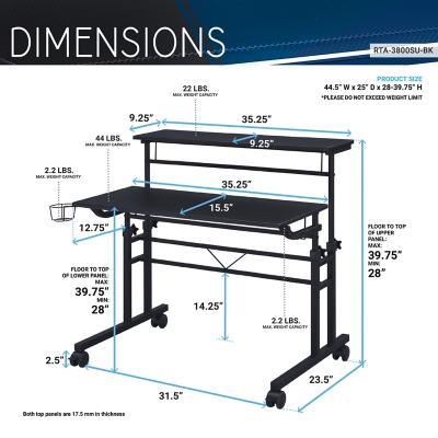 Techni Mobili 48" Writing Desk, Espresso (RTA-913D-ES