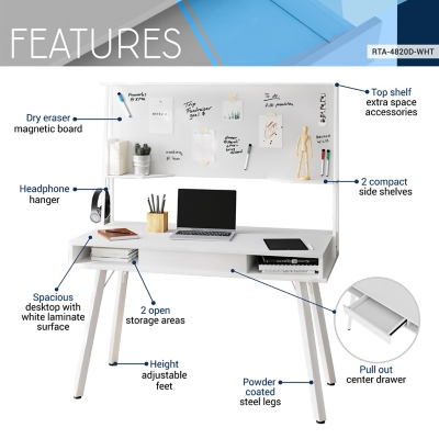 Techni Mobili  Compact Computer Cart With Storage