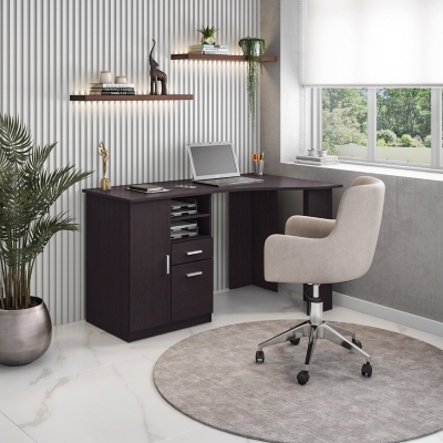 Techni Mobili Office Desk with Storage, Espresso