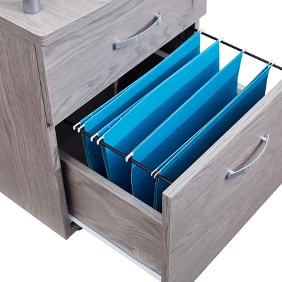 Techni Mobili Rolling File Cabinet with Glass Top - Thumbnail 4