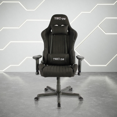 Techni Sport Ergonomic High Back Racer Gaming Chair, Black