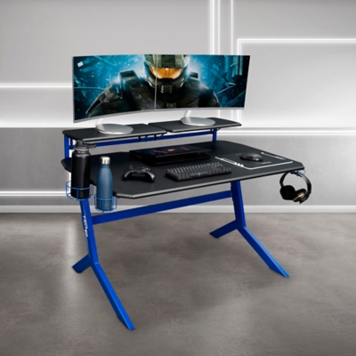 The Barolli Gunmetal 2 Pc. Gaming Desk, Swivel Gaming Chair available at  Good Morning Furniture, serving Winnemucca, NV.