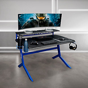 Techni Sport Stryker Gaming Desk, Blue, rollover