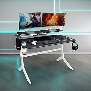 Techni Sport Stryker Gaming Desk, White, rollover