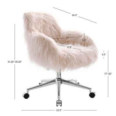 White fluffy spinny discount chair