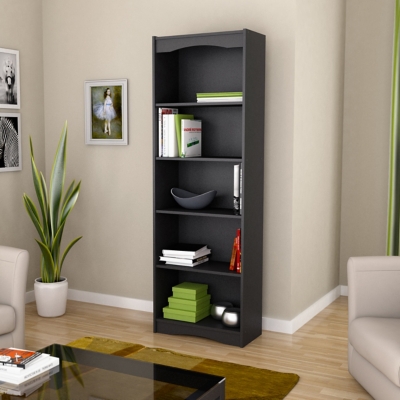 CorLiving Hawthorne 72" Tall Bookcase, Black, rollover