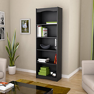 CorLiving Hawthorne 72" Tall Bookcase, Black, rollover