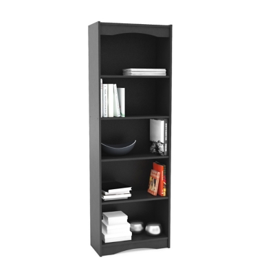 CorLiving Hawthorne 72" Tall Bookcase, Black, large