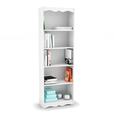 CorLiving Hawthorne 72" Tall Bookcase, White, large