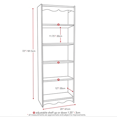 CorLiving - Quadra 4-Shelf Bookcase - White