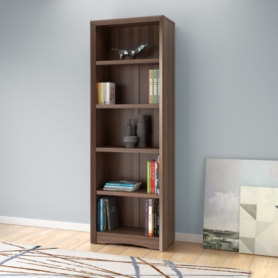 CorLiving Quadra 71" Bookcase, Walnut, rollover