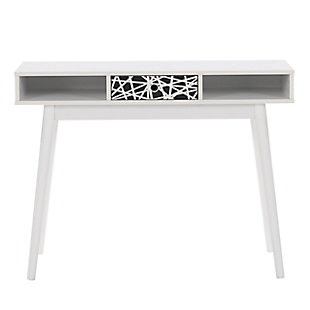 CorLiving Acerra Pattern Desk, White, large