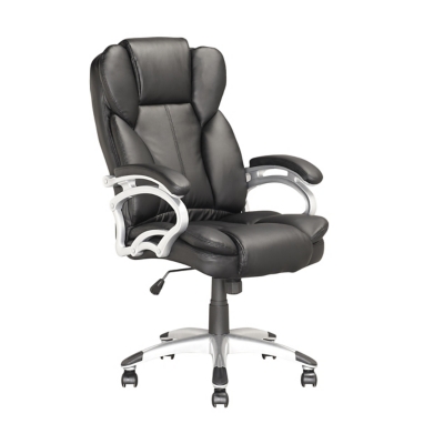 CorLiving Executive Leatherette Office Chair, Black, large