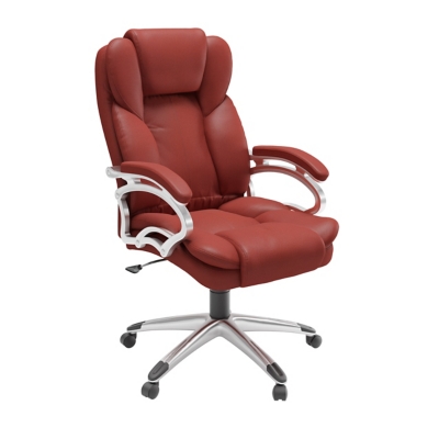 CorLiving Executive Leatherette Office Chair, Red, large