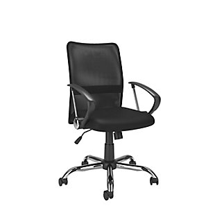 CorLiving Office Chair with Contoured Mesh Back, Black, large