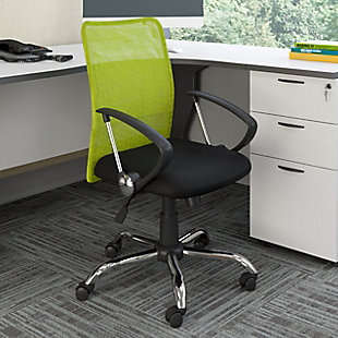 CorLiving Office Chair with Contoured Mesh Back, Lime Green, rollover